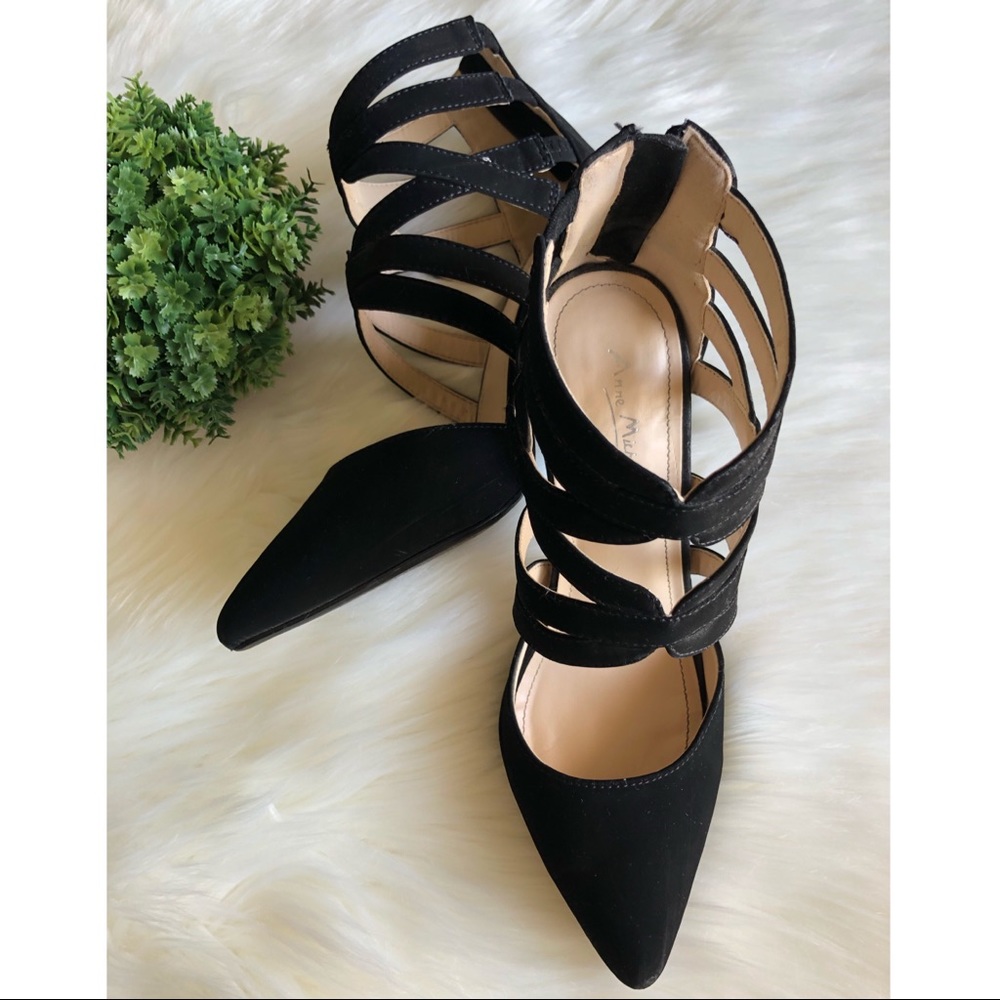 Black Suede Closed Toe Stiletto Heels